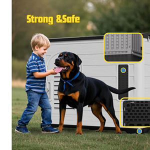 מלונה חיצונית חזקה וידידותית לסביבה לכלבים גדולים, בית כלבים עמיד ועמיד בפני שחיקה - Product Image 6