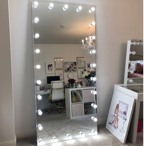Nhà Máy bán hàng trực tiếp Full-length gương hiện đại Home NỘI THẤT PHÒNG NGỦ sàn gương make up gương với bóng đèn LED - Product Image 1