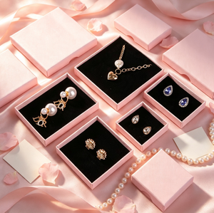 Caja de Regalo de Joyería de Lujo Ecológica con Materiales Reciclados, Forro de Esponja, para Anillos, Aretes y Collares, con Logotipo Personalizado, Empaque al por Mayor - Product Image 4