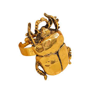 Anillos de moda de metal dorado vintage con diseño de cigaña y mariquita para mujer y hombre, joyería creativa de diseño de insectos con ajuste abierto para fiesta - Product Image 2