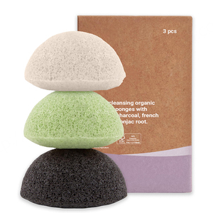 Custom Biodegradable & Eco-Friendly Low Price 3 Pack Cellulose Sheets Organic Konjac Facial <b>Sponge</b> for Gentle Face <b>Exfoliator</b> - Product Image 1