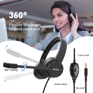 Mafeksa — casque d'écoute filaire, H12, pour ordinateur de Gaming, avec Microphone, commande muet, pour centres d'appel, Skype, classe en ligne PC PS4 - Product Image 6