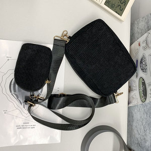 Bolso Bandolera Pequeño con Bolsa Extraíble, Bolso Cruzado de Pana con Rayas para Teléfono Celular, para Viajes y Correr, para Chicas - Product Image 3