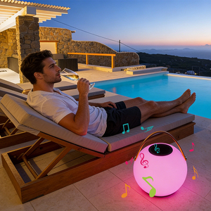 Lampe LED décorative portable avec haut-parleur et veilleuse à modes multicolores pour événements extérieurs et musique – Commande en gros - Product Image 2