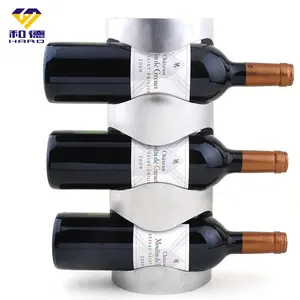 Suporte de armazenamento de vinho em 3 garrafas, suporte de aço inoxidável para vinho, armazenamento de vinho, titular de exibição para cozinha e bar