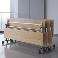 Mesa de Entrenamiento Móvil Moderna con Ruedas, Escritorio Modular para Espacio de Trabajo Colaborativo para Oficina