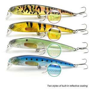 Nouveau <span class=keywords><strong>film</strong></span> réfléchissant intégré corps clair leurre vairon usine en gros corps en plastique dur appât vairon leurres pêche - Product Image 6