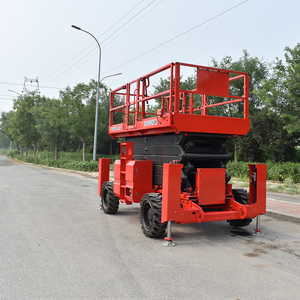 ลิฟท์กรรไกรไฮดรอลิกไฟฟ้า ความสูงแพลตฟอร์ม 6-14 เมตร รับน้ำหนัก 230-450 กิโลกรัม แพลตฟอร์มงานกลางแจ้ง - Product Image 1
