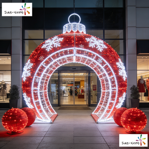 Luces LED de bola, luces LED redondas de Navidad, luces LED de cadena con forma de arco - Product Image 3