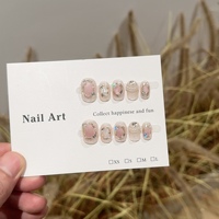 Faux ongles de luxe faits à la main, motif croix gothique 3D, style Y2K, réutilisables, à coller