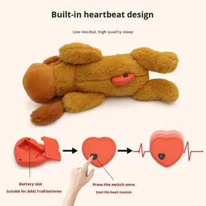 Giocattoli Calmanti per Animali Domestici, Peluche con Suoni, Simulazione Battito Cardiaco, Aiuto per Ansia e Sonno, Compagno Giocoso Squittente per Cuccioli - Product Image 2
