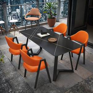 Ensemble de table et de chaises de <span class=keywords><strong>salle</strong></span> à <span class=keywords><strong>manger</strong></span> <span class=keywords><strong>6</strong></span> places en fer de style italien, luxe léger, moderne minimaliste, pour la maison, petite table de <span class=keywords><strong>salle</strong></span> à <span class=keywords><strong>manger</strong></span> - Product Image 2