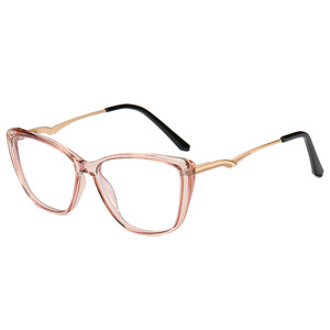 กรอบแว่นตา Cat Eye รุ่น 1902 เลนส์เคลือบป้องกันแสงสีฟ้า สำหรับผู้หญิง กรอบโลหะเต็มวง - Product Image 2