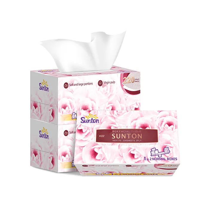 Virgin Wood Pulp Custom Logo Disposable wholesale facial tissue paper 2ply box oem