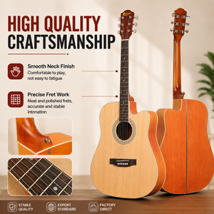 Chitarra Acustica OEM 41 Pollici con Top in Abete, Fondo e Fasce in Tiglio, Chitarra Folk per Principianti - Product Image 5