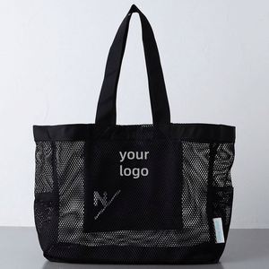 Sac de plage en maille de nylon de haute qualité LILALILA, sac de plage en maille, design personnalisé avec logo - Product Image 1