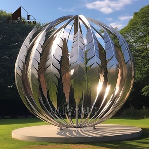 Escultura de Flor de <span class=keywords><strong>Loto</strong></span> de Acero Inoxidable Moderna y Lujosa para Decoración de Jardín y Villa, Estatua de Arte Metálico Pulido a Espejo - Product Image 3