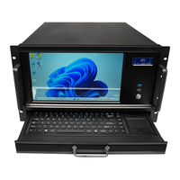Châssis PC industriel 6U en rack avec moniteur intégré, GPU 320 mm, 9 ports PCI pleine hauteur, 6 ports COM pour l'automatisation mécanique