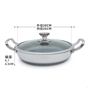 TIANXING resistente a nido d'ape padella a nido d'ape bistecca padella a doppio manico con coperchio in vetro temperato - Product Image 5