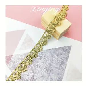 Hot selling wholesale fabric new gold guipure lace trim hot selling lace accessories in Europe and America for garment JDB20