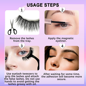 Lot de 5 paires de cils magnétiques de haute qualité, micro-aimants, bande invisible, cils synthétiques doux au toucher, ensemble pour les yeux sensibles - Product Image 6