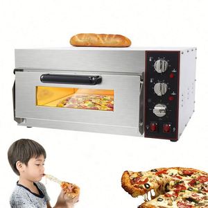 Four à pizza commercial à une ou deux couches, 9 pouces/12 pouces, pour boulangerie, four électrique à haute productivité avec 2 étagères - Product Image 1