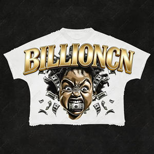 เสื้อยืดครอปแขนสั้นทรงโอเวอร์ไซส์ คอกลม ระบายอากาศได้ดี พิมพ์ลายสัตว์แบบวินเทจ ล้างสีแบบแอซิด 100% ผ้าไหมพิมพ์ลายสกรีน สำหรับผู้ชาย - Product Image 3