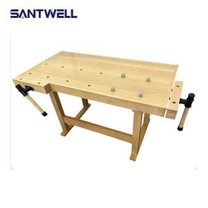 Solid Wood Woodworking Workbench with Bench Clamps, Portable Beech Wood <b>Worktable</b> for Home DIY & Carpentry - Product Image 4