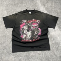 T-shirts pour hommes en coton lourd surdimensionné délavé avec impression graphique Pro Club, vente en gros de nombreux T-shirts à la mode