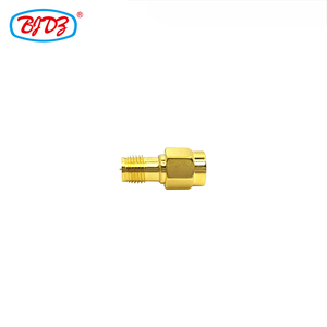 Adaptateur coaxial RF plaqué <span class=keywords><strong>or</strong></span> à polarité inversée SMA mâle vers RP SMA femelle, <span class=keywords><strong>en</strong></span> stock, conforme ROHS, fourni par <span class=keywords><strong>l</strong></span>'usine - Product Image 1