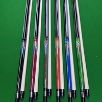 Queue de billard fantaisie pour le commerce transfrontalier, en bois, pour le billard à neuf boules et l'« Black Eight », avec tête large et fût divisé, style chinois, vente en gros