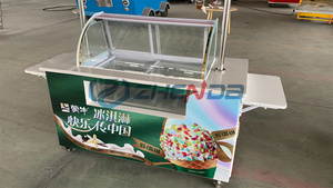 Chariot de pousse-pousse personnalisé pour la crème glacée, la restauration rapide, le snack, la remorque à main mobile avec congélateur et auvent, le transport spécial - Product Image 4