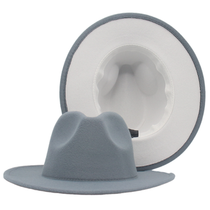 60 colores al por mayor 2021 primavera Otoño Invierno dos tonos Unisex <span class=keywords><strong>Fedora</strong></span> sombreros de ala ancha mujeres hombres Panamá sombrero - Product Image 5