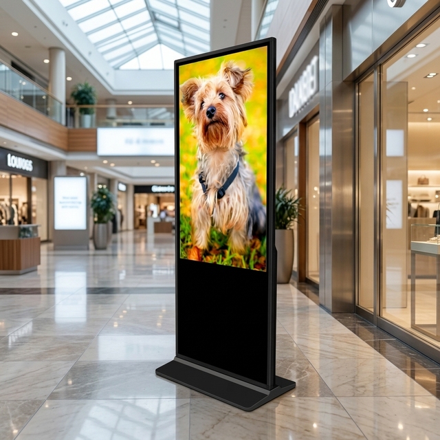 55" Floor Standing Digital Signage Android WiFi Free Standing LCD Advertising Kiosk Vertical Video Display OEM