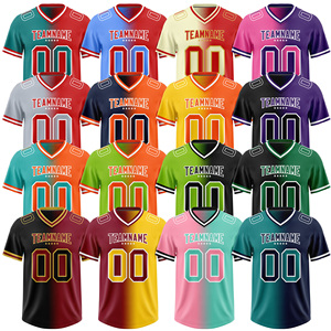 Großhandel maßge schneiderte Retro zweifarbige American Football tragen atmungsaktive Sublimation Pullover Streetwear Soccer Team Jersey gedruckt - Product Image 1