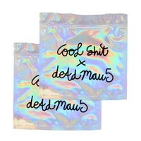 Sacs à fermeture éclair en mylar holographique avec logo personnalisé conception petite pochette en plastique aluminium emballage de bijoux au laser
