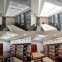 FOXYGEN Plafond tendu en PVC blanc translucide, nouveau design carré, à bas prix, pour bureau