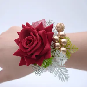 Горячая распродажа, свадебная ткань на запястье, цветок, Белая роза, свадебная бутоньерка, свадебные цветы