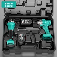 Ensemble de 3 pièces, perceuse électrique sans fil au lithium à 15 cellules, meuleuse d'angle rechargeable et clé à chocs