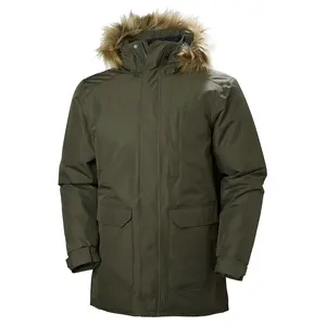 Großhandel custom wasserdichte winter parka jacke dicke schwere faux pelz mantel parka männer