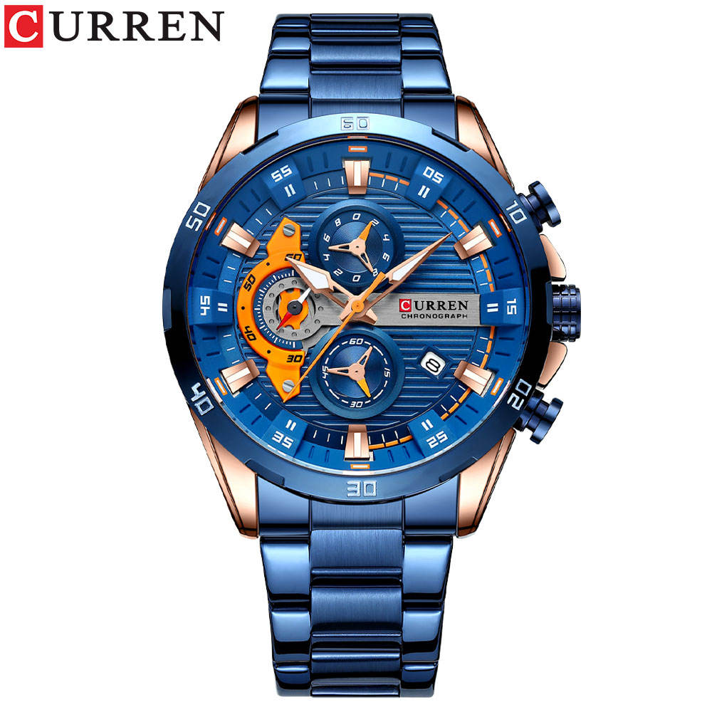 1 Rose gold case blue dial
