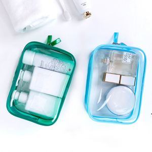 New Clear Pvc Toiletry Fashion Thread Pattern Luxury High Quality Cosmetic <b>Makeup</b> Bag With Zipper - Product Image 3
