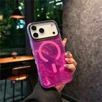 Coque de téléphone magnétique laser dégradé irisé pour iPhone 17 16 15 14 Pro Max, coque arrière IMD magnétique à texture arc-en-ciel