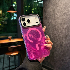 Funda Magnética para Teléfono con Degradado Brillante y Láser para iPhone 17 16 15 14 Pro Max, Carcasa Iridiscente IMD con Textura Arcoíris - Product Image 4