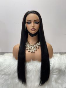 Pelucas de Cabello Humano Liso con Frente de Encaje 13x4, de 22, 24, 26 Pulgadas, Cabello Virgen Brasileño, Pre-Desplumadas para Mujeres Negras - Product Image 2