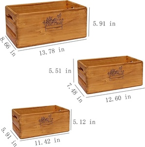 Caisses en bois pour affichage décoratif vintage, caisses gigognes en bois (marron, lot de 3) - Product Image 5