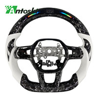 Volant en fibre de carbone forgée blanc personnalisé avec poignées en cuir blanc pour Honda Civic Accord Si Type-R FL5 CR-V 11e génération