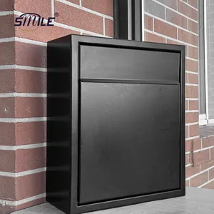 CHNSMILE Custom Logo Waterproof Outdoor Wall Mounted Outside Stainless Metal Steel Letter Mail Post Parcel Delivery Drop Box