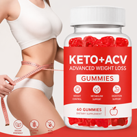 Gummies au vinaigre de cidre de pomme Keto certifiées GMP, marque privée, 60 unités, pour le soutien à la gestion du poids – Gummies Keto ACV