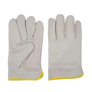 Wholesale Construction Safety Men Work Cowhide Leather Industrial Hand Gloves Men Construction Furniture Leather Gloves